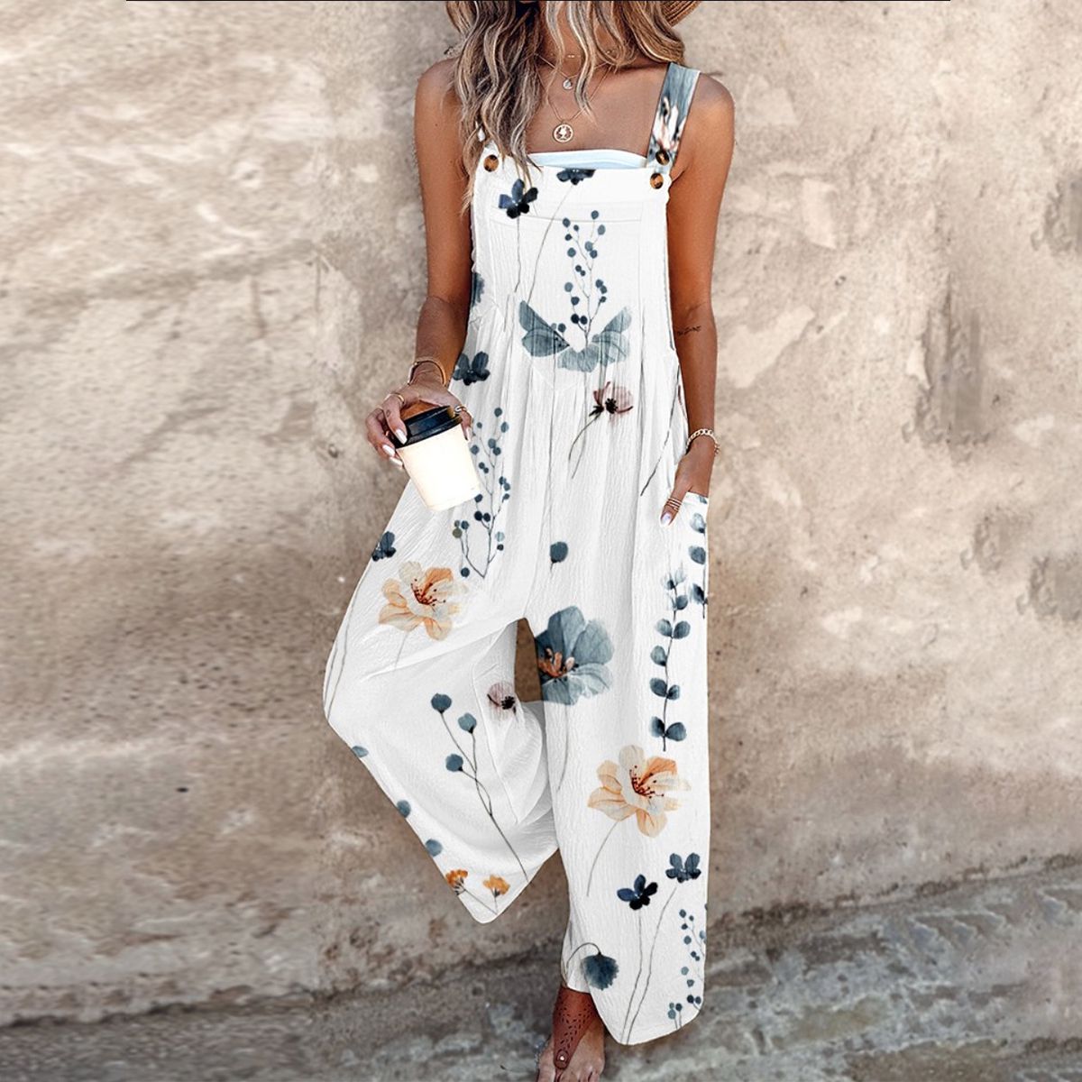 Vestido Peto Estampado y Cómodo