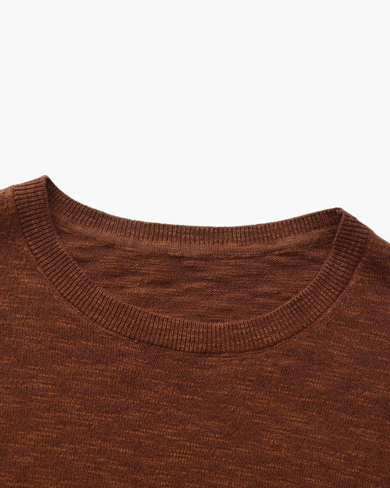 Jersey Cuello Redondo Esencial de Lino y Algodón