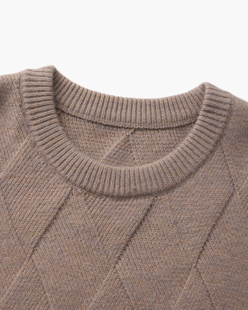 Jersey de Cuello Redondo de Punto Rombos
