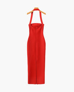 Vestido Maxi Entallado con Cuello Halter