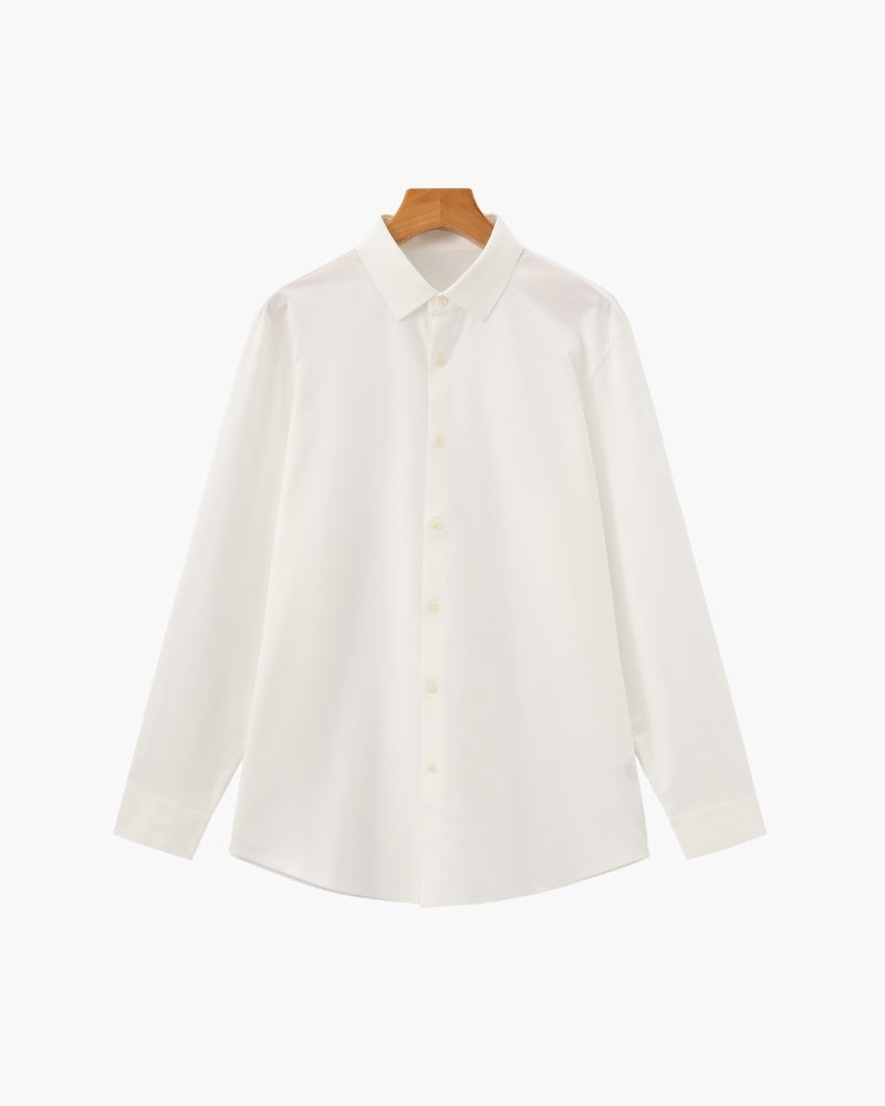 Camisa de Algodón Elástico Entallada