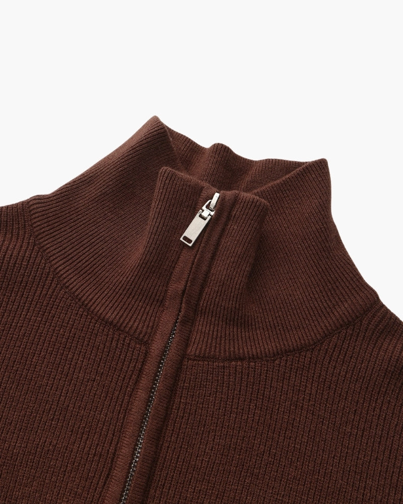 Jersey de Punto con Media Cremallera Refinado