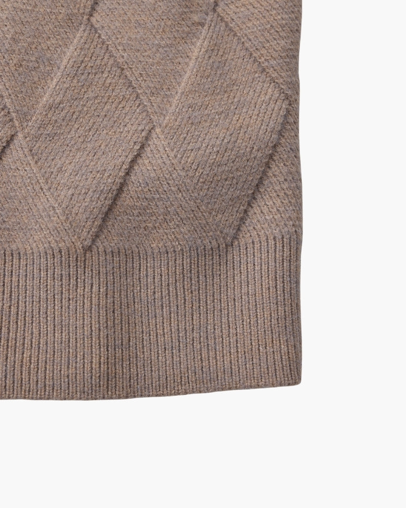 Jersey de Cuello Redondo de Punto Rombos