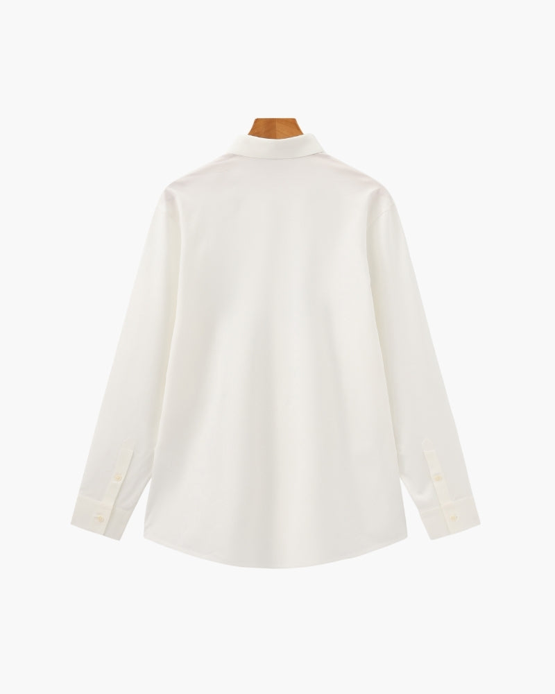 Camisa de Algodón Elástico Entallada