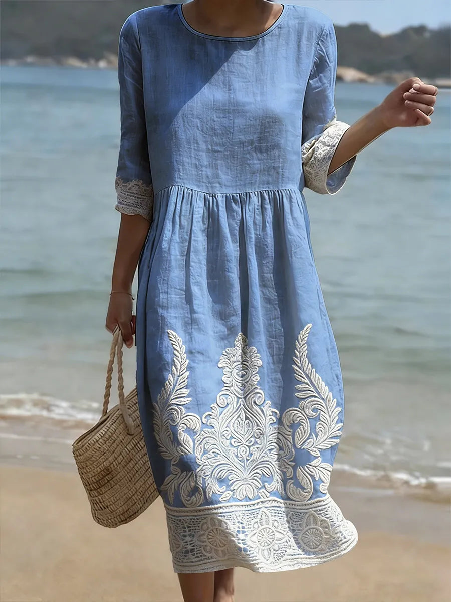 Martina | Vestido con Estampado Botánico Floral