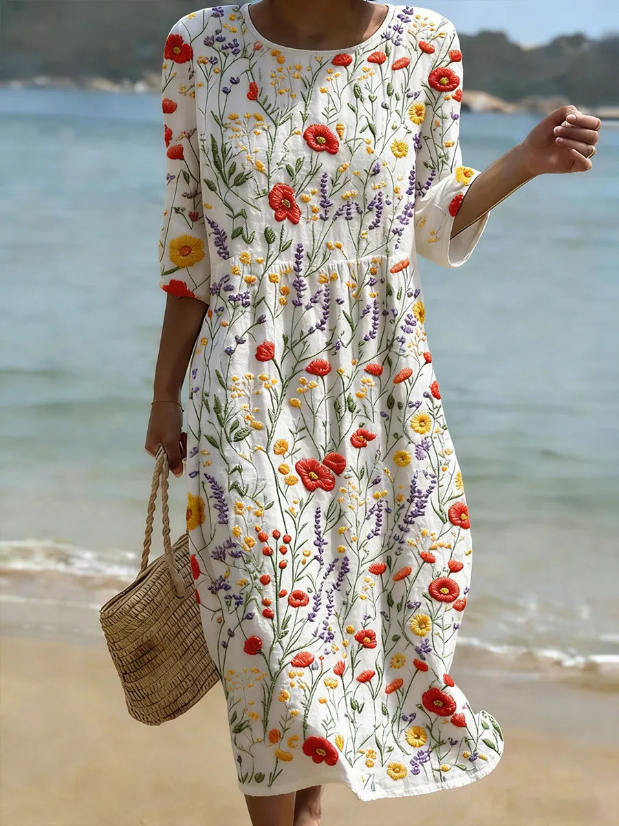 Cristina | Vestido Maxi con Estampado Floral