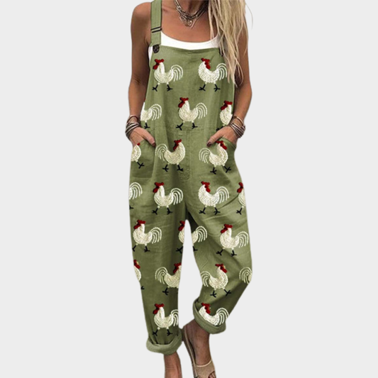 Robe-Salopette Imprimée et Confortable