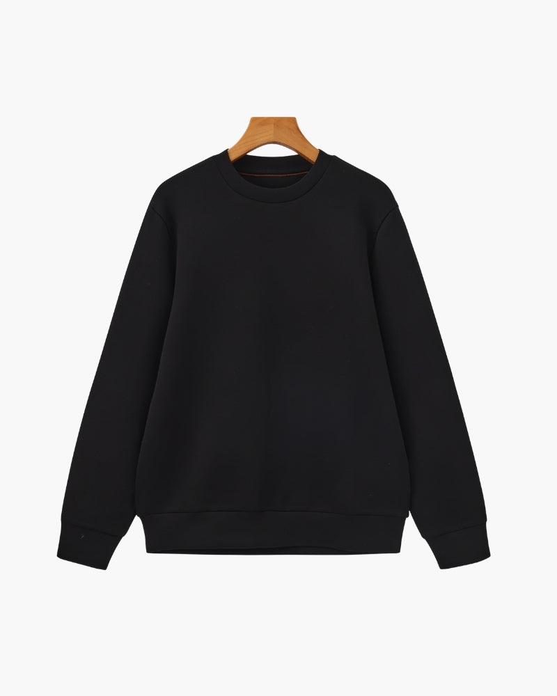 Sudadera Cuello Redondo Clásica de Mezcla de Modal