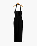 Vestido Maxi Entallado con Cuello Halter