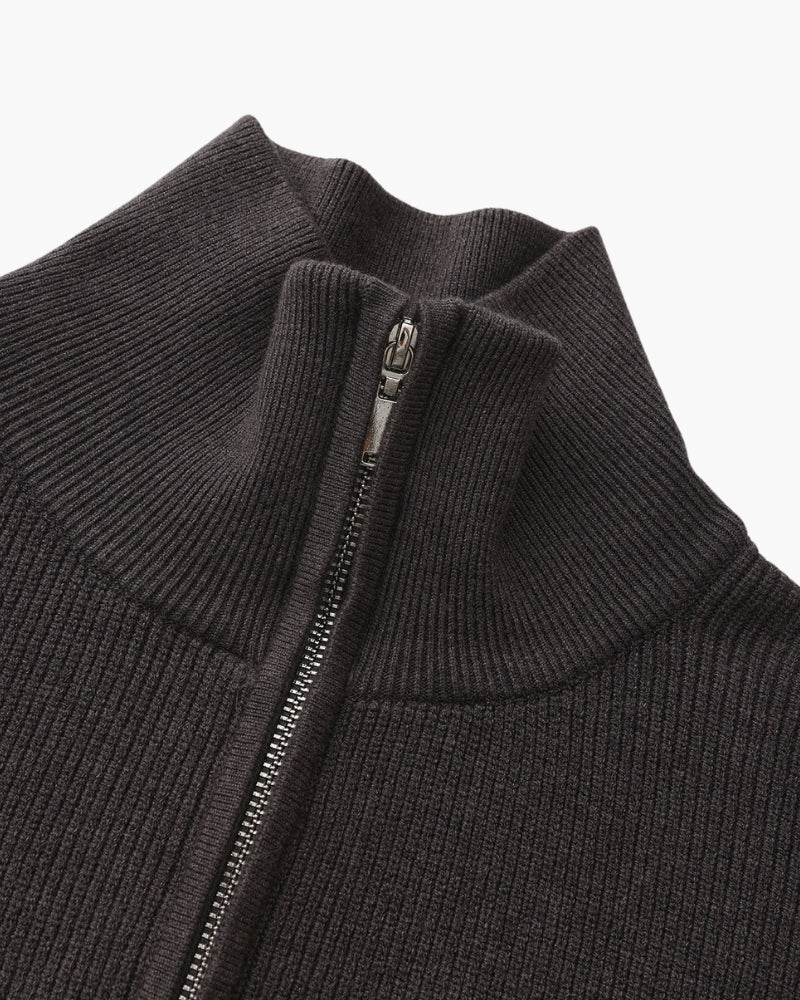 Jersey de Punto con Media Cremallera Refinado