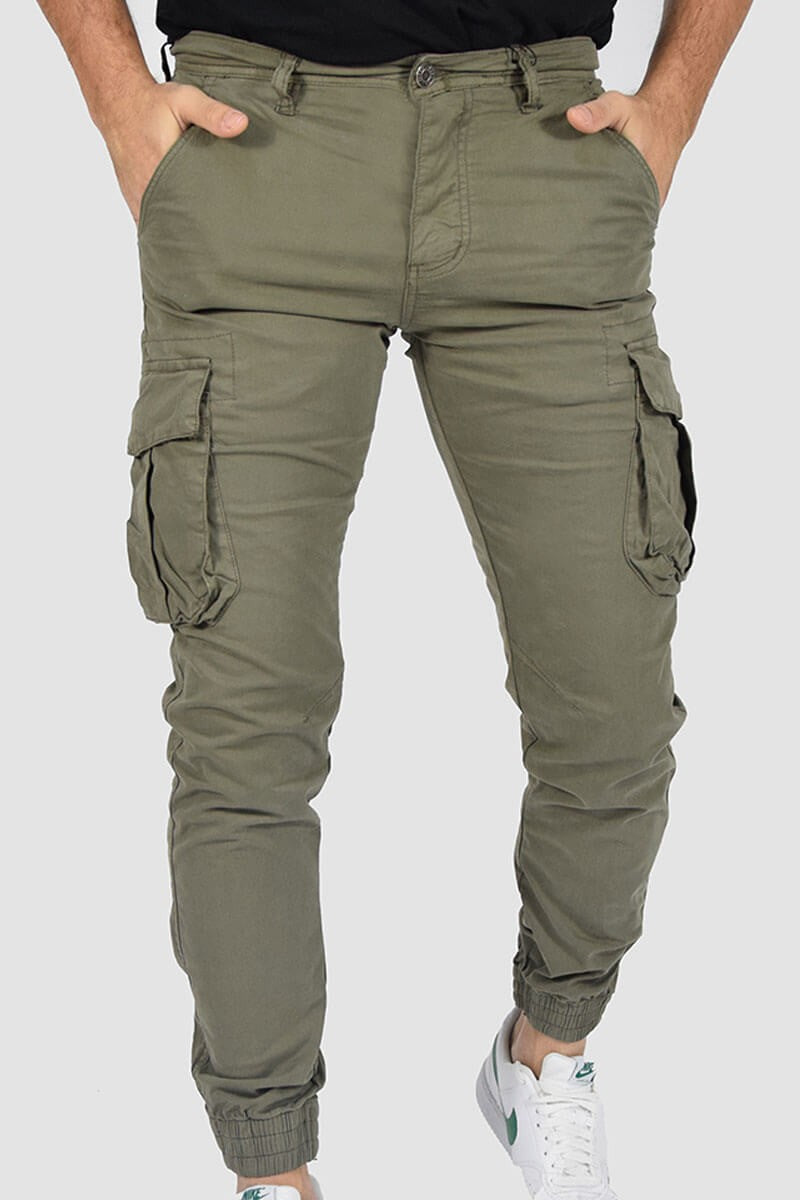 Pantalón Cargo con Bolsillos y Puño Ajustado