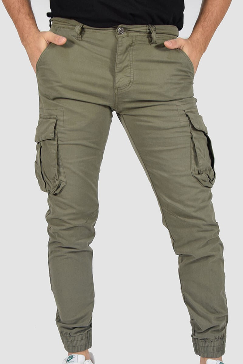 Pantalón Cargo con Bolsillos y Puño Ajustado