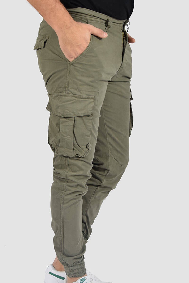 Pantalón Cargo con Bolsillos y Puño Ajustado