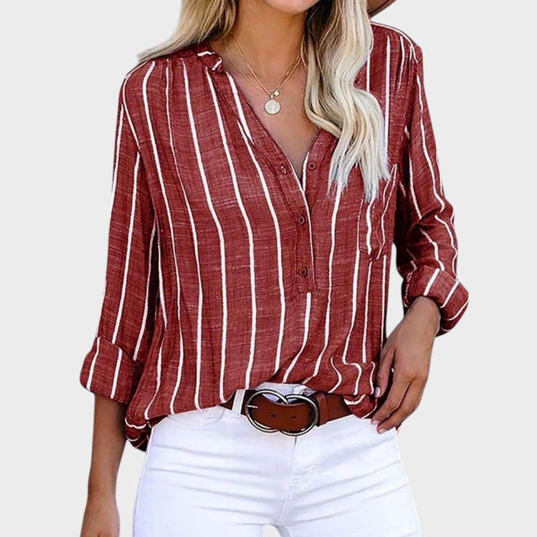 Débora - Blusa Artesanal de Rayas