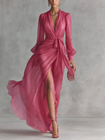 Ava | Vestido de Gasa Rosa Palo
