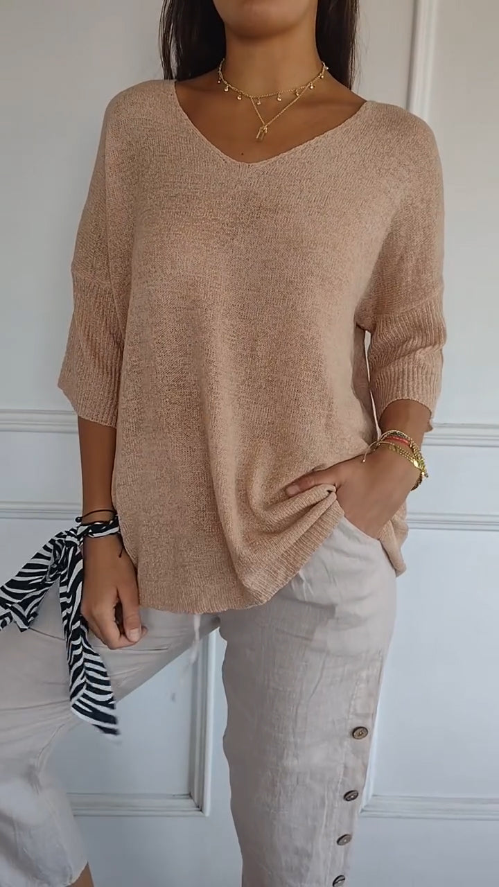 Sofía - Top Atemporal de Cuello en V para Mujer de Valerina Milano
