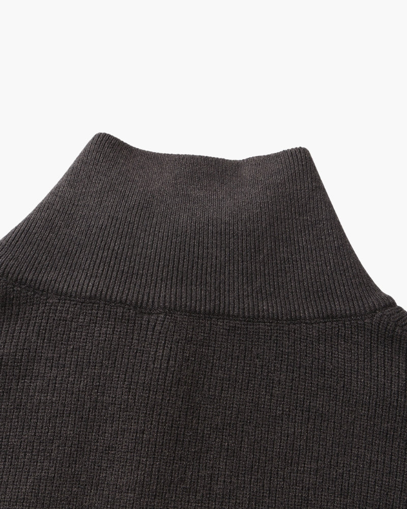 Jersey de Punto con Media Cremallera Refinado