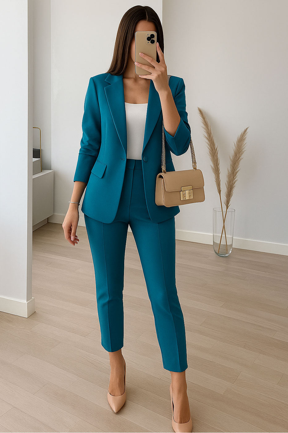 Conjunto Completo de Pantalón y Blazer para Mujer, Smart-Casual