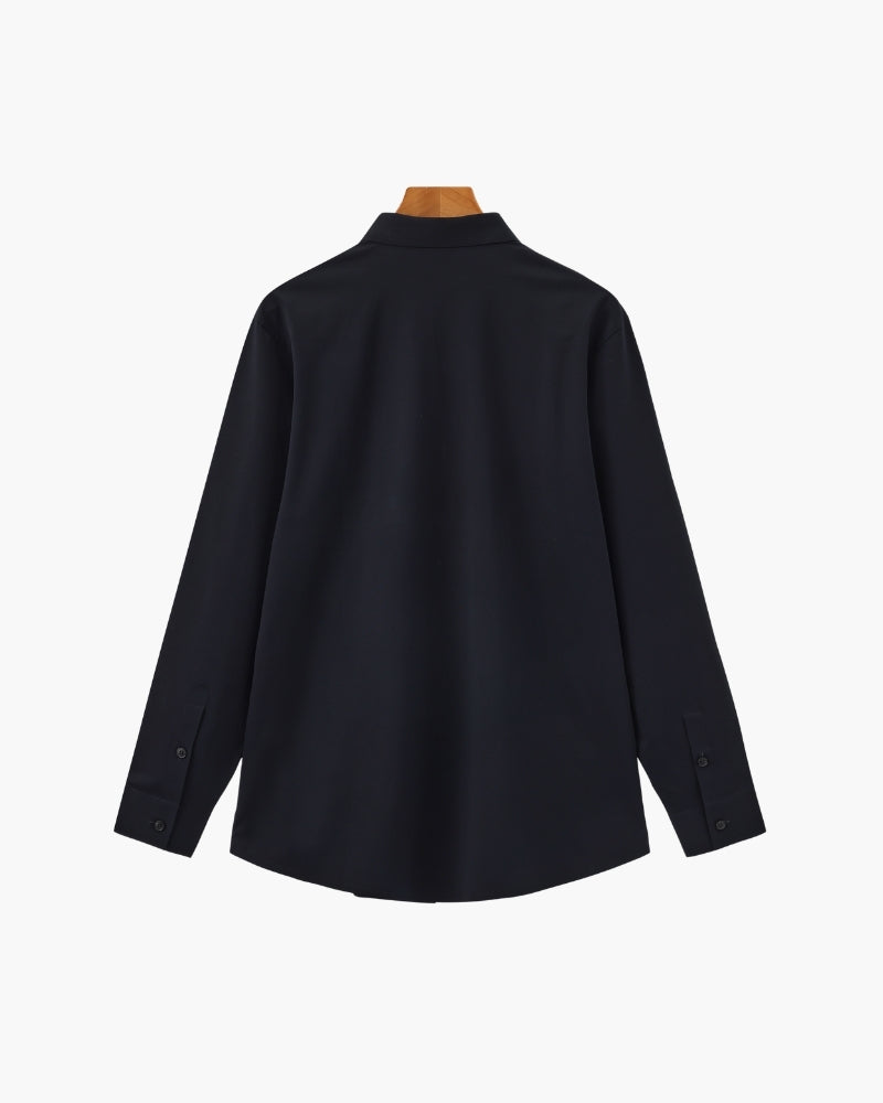 Camisa de Algodón Elástico Entallada