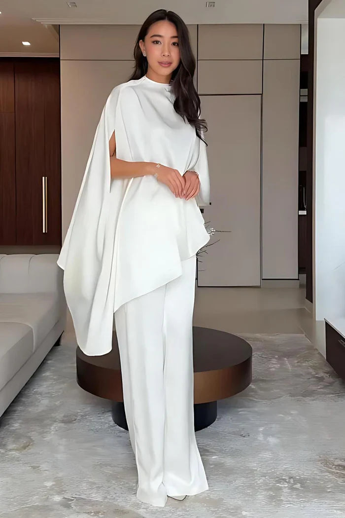 Conjunto de Top y Pantalón de Dos Piezas con Diseño Irregular de Tendencia