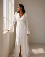 Vestido Midi con Volantes y Botones de Perla