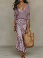 NOVELYA | Vestido Midi con Jersey