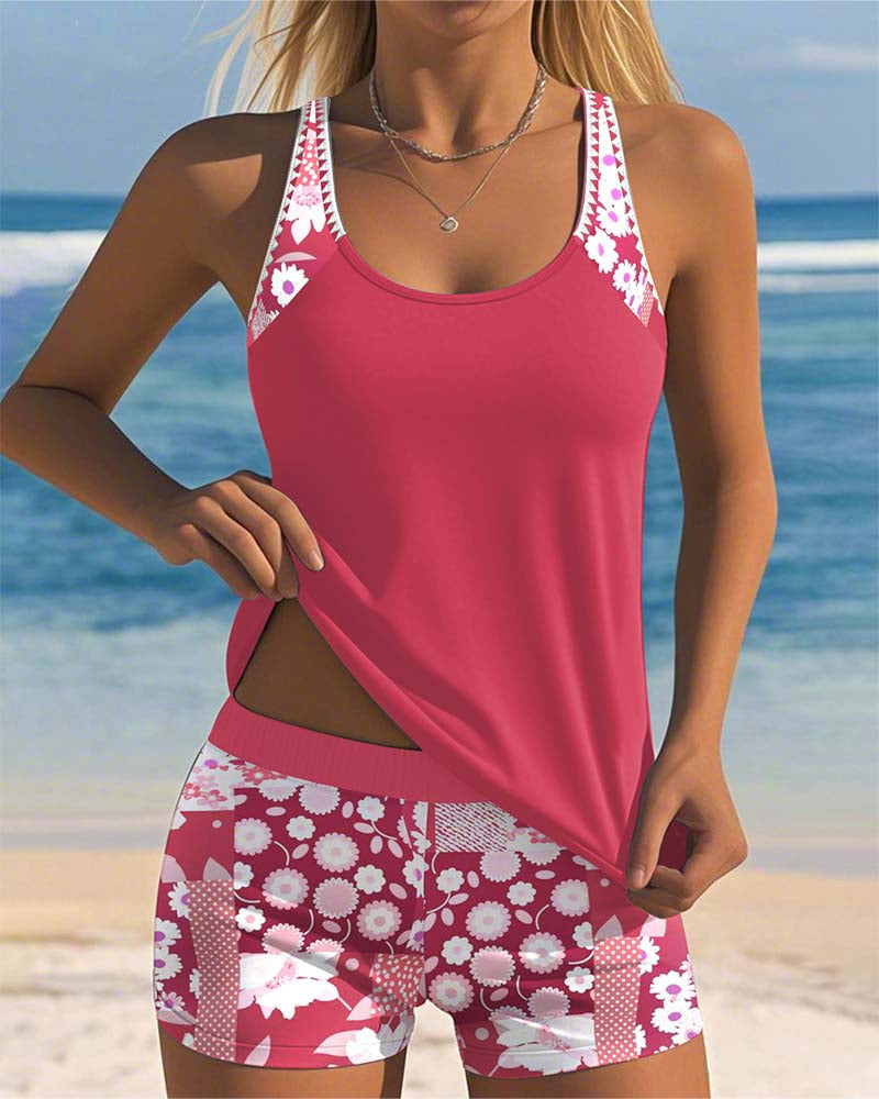 Laura - Conjunto de Bikini de Dos Piezas Estampado Floral