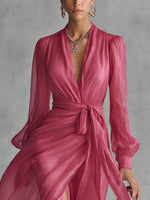 Ava | Vestido de Gasa Rosa Palo