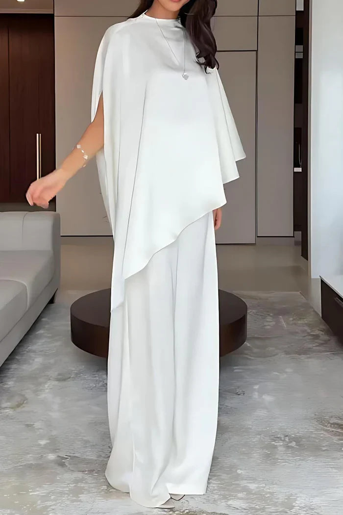 Conjunto de Top y Pantalón de Dos Piezas con Diseño Irregular de Tendencia