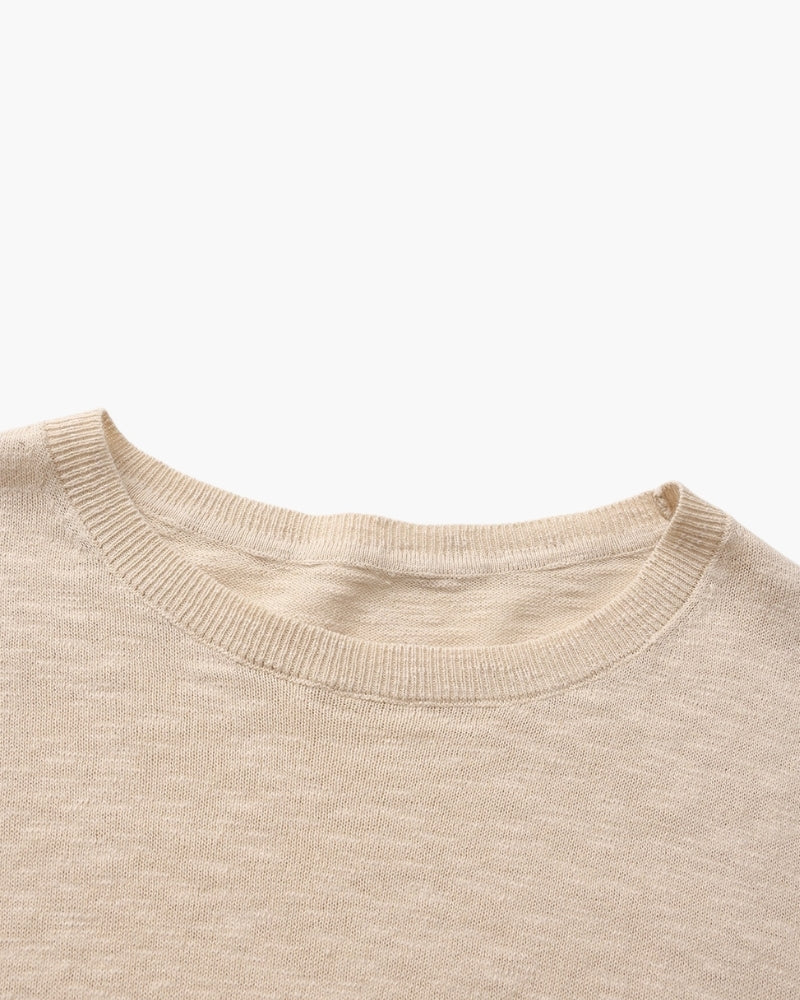 Jersey Cuello Redondo Esencial de Lino y Algodón