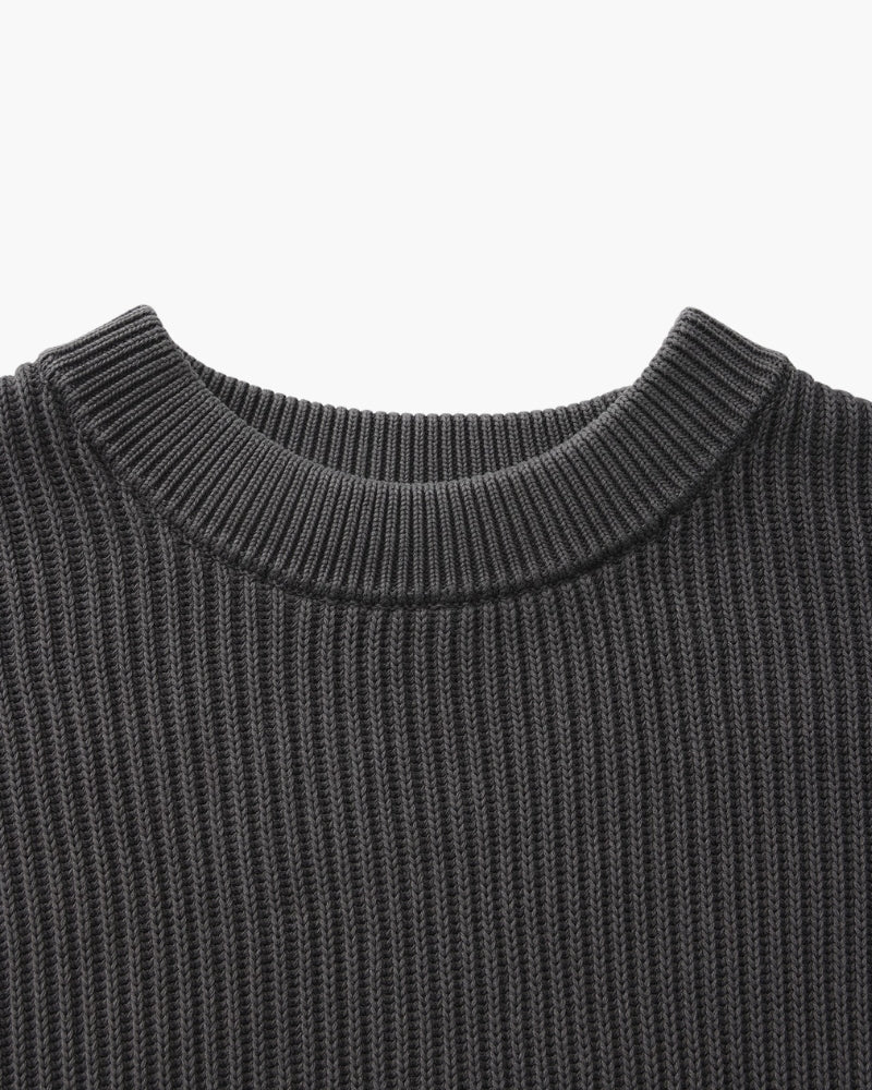 Jersey Cuello Redondo de Punto Acanalado