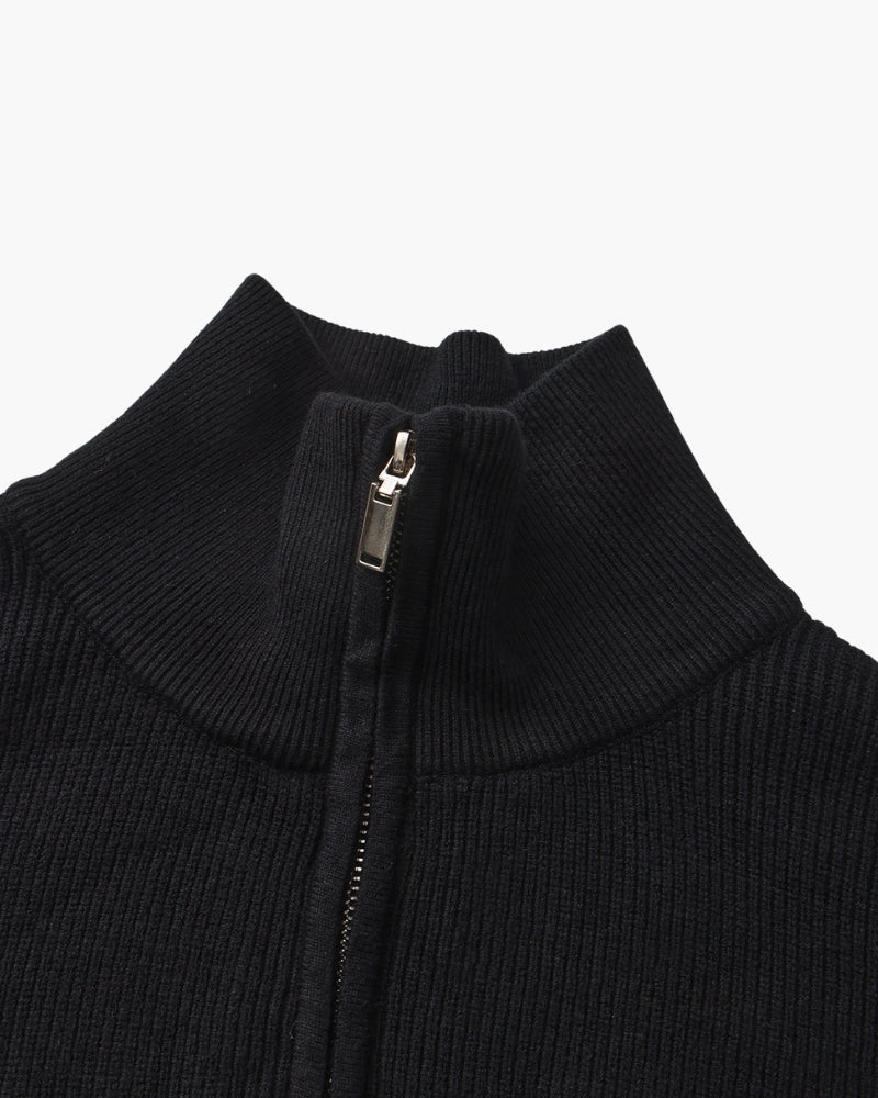 Jersey de Punto con Media Cremallera Refinado