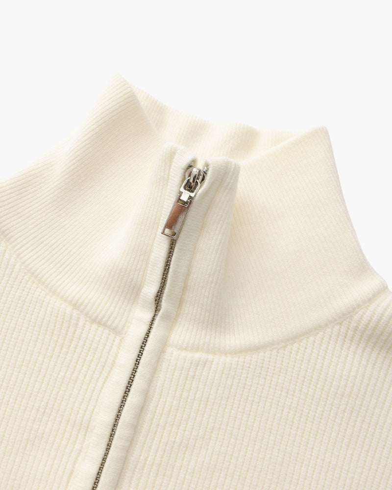 Jersey de Punto con Media Cremallera Refinado