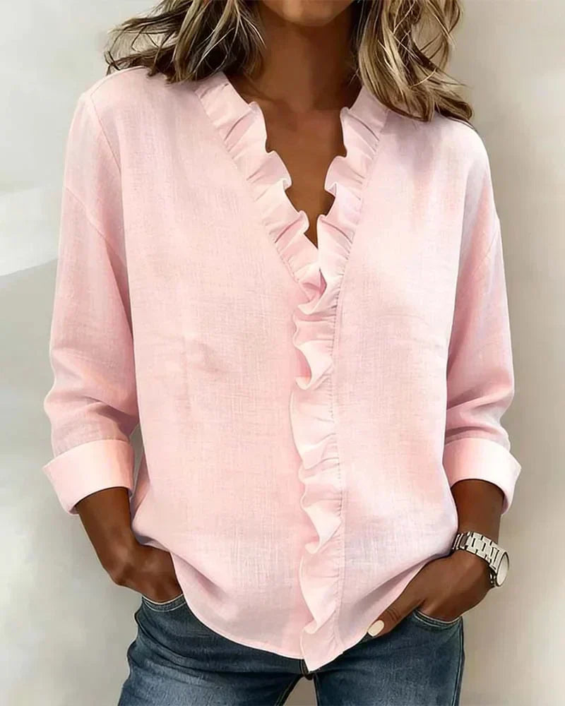 Maria · Blusa con Cuello de Volantes
