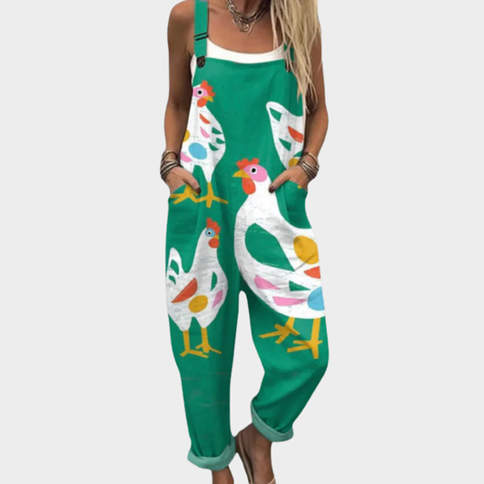 Robe-Salopette Imprimée et Confortable