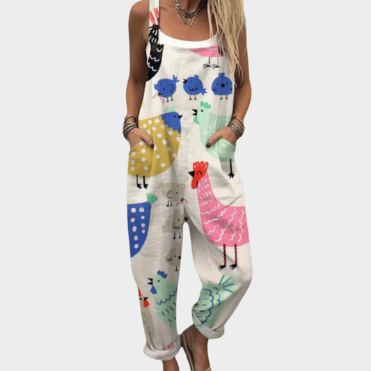 Robe-Salopette Imprimée et Confortable