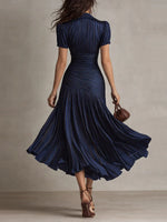 Adriana | Vestido Midi de Rayas Retro