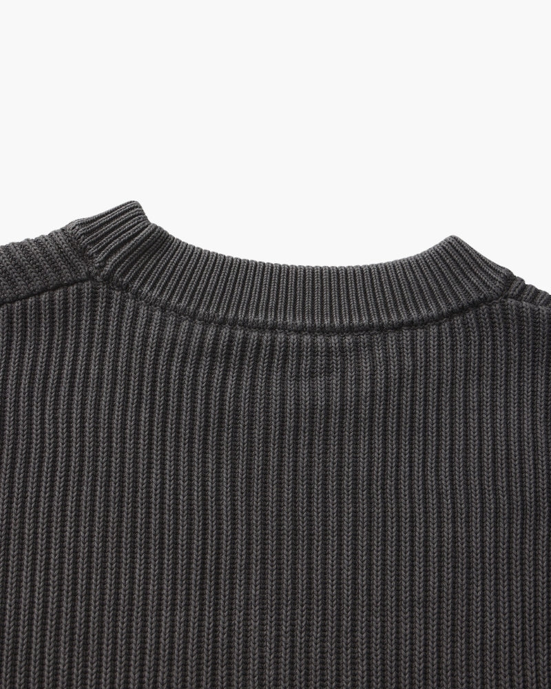 Jersey Cuello Redondo de Punto Acanalado