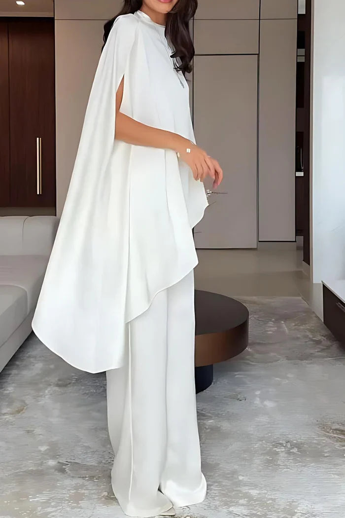 Conjunto de Top y Pantalón de Dos Piezas con Diseño Irregular de Tendencia