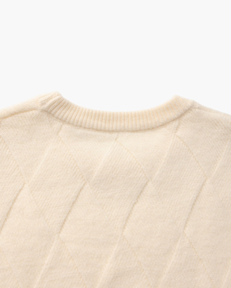 Jersey de Cuello Redondo de Punto Rombos