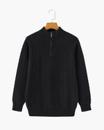 Jersey de Punto 100% Cachemira con Media Cremallera