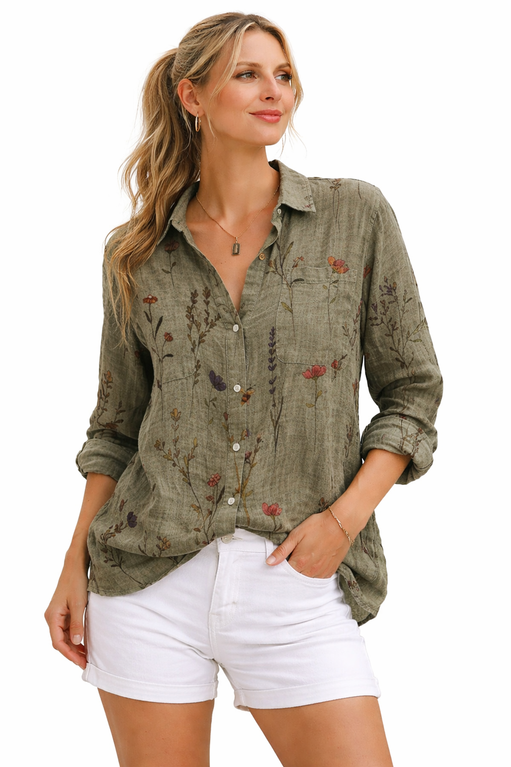 Gema - Blusa de Estampado Floral Vintage