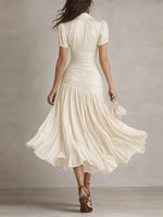 Adriana | Vestido Midi de Rayas Retro