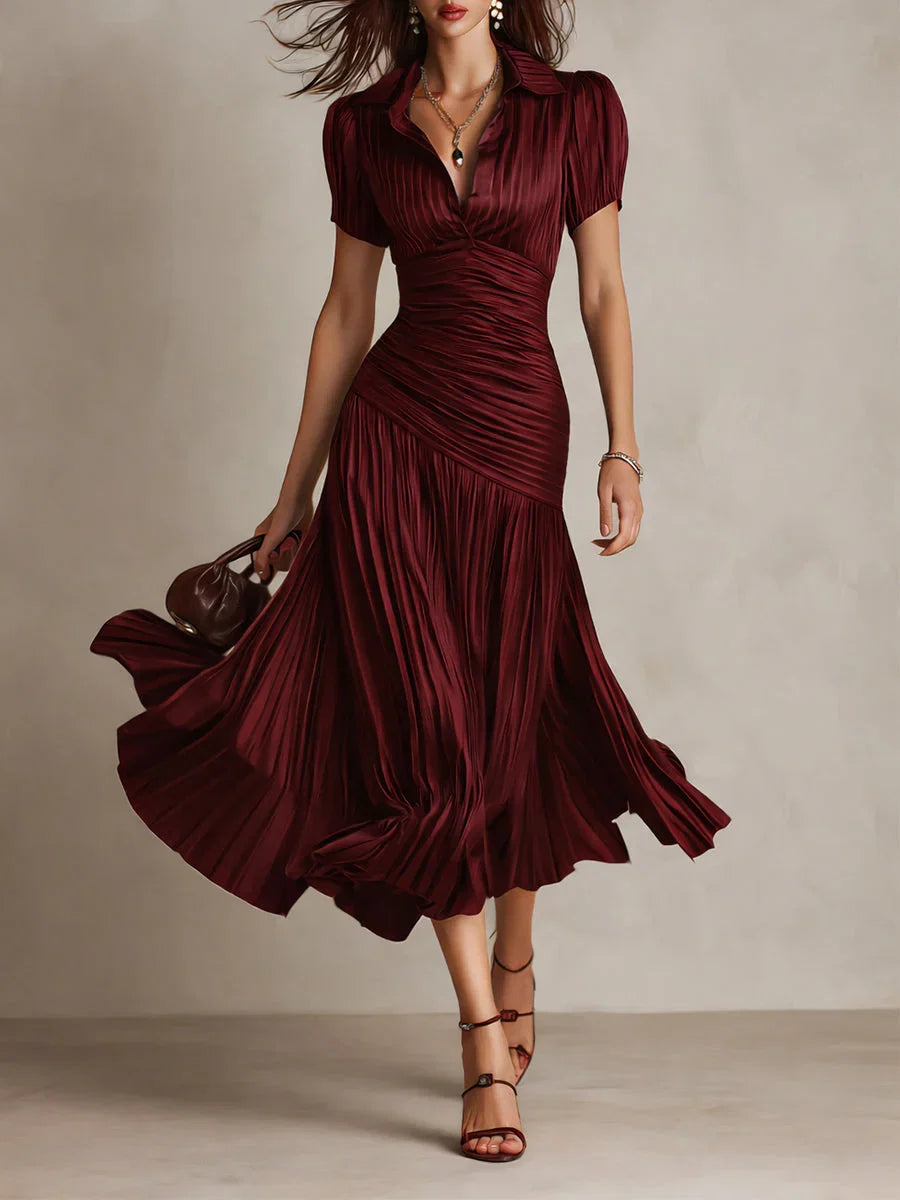 Adriana | Vestido Midi de Rayas Retro
