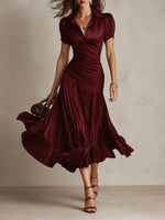 Adriana | Vestido Midi de Rayas Retro
