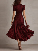 Adriana | Vestido Midi de Rayas Retro