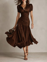 Adriana | Vestido Midi de Rayas Retro
