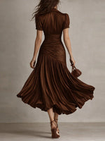 Adriana | Vestido Midi de Rayas Retro