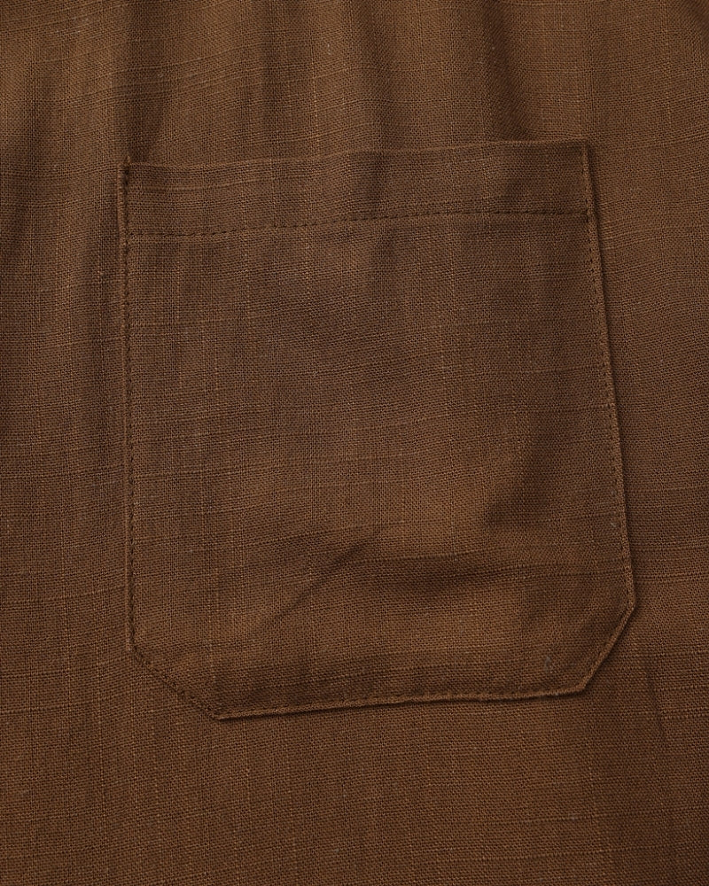 Camisa de Cuello Mao para Hombre – Camisa de Algodón Texturizado de Corte Relajado