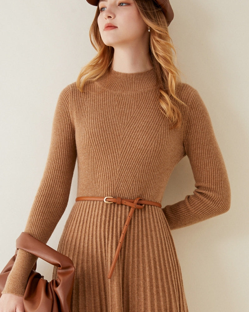 Vestido Evasé de Cachemir Puro